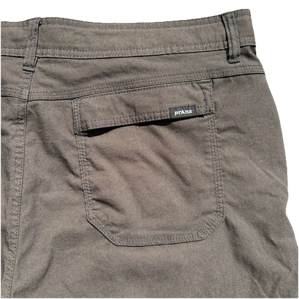Prana Standard Fit Stretch Zion II Shorts Men’s 38 Webbing Belt Zip Pocket Tech